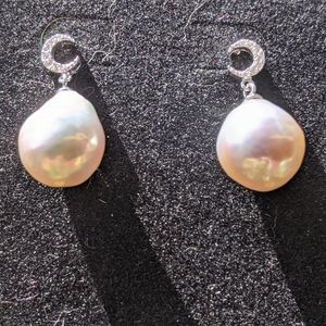 Baroque Edison Iridescent Baroque Pearl Studded Earrings
